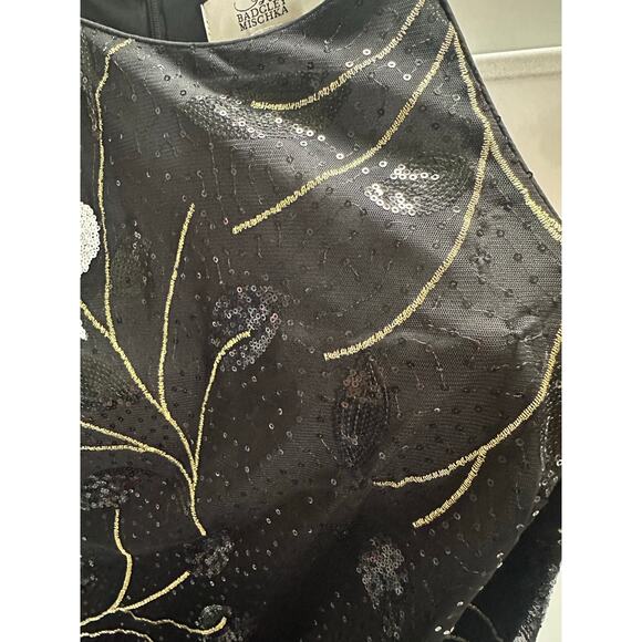 Belle Badgley Mischka Dress Gown Size 14 Black Sequin Wedding Formal Cocktail - Picture 12 of 14